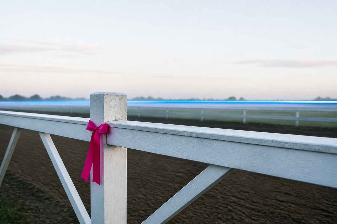 Rail de champ de courses au calme, sans public